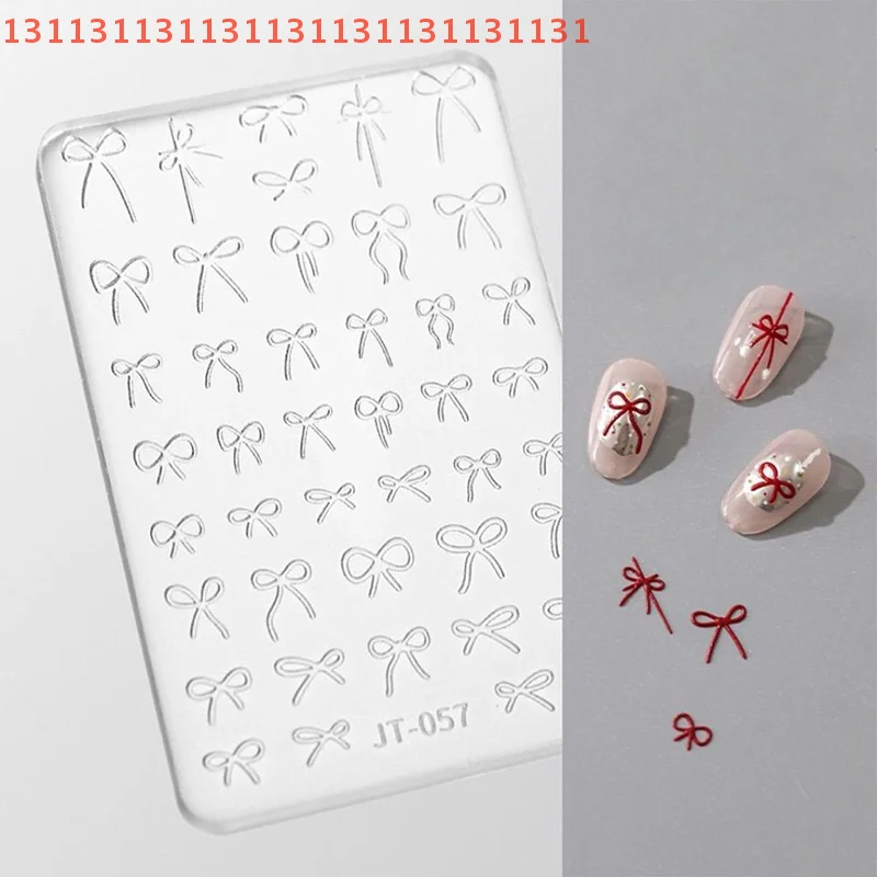 Bowknot قالب ثلاثية الأبعاد نحت ختم لوحات مانيكير الفن زينة DIY تصميم سيليكون مسمار الفن قالب قالب لسحر الأظافر