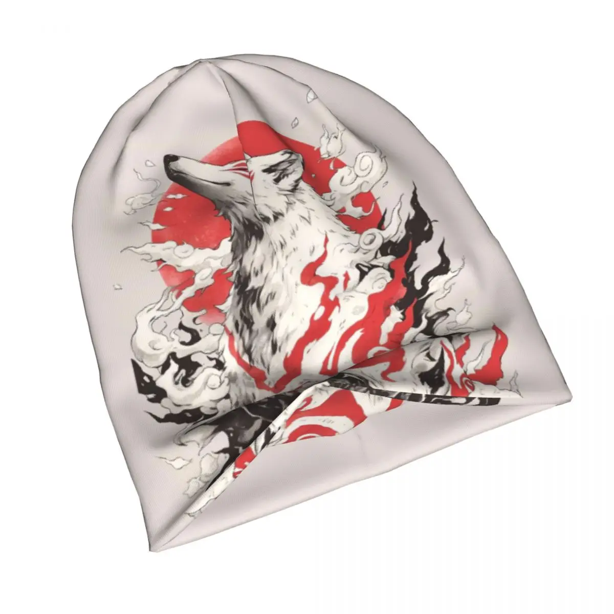 Japanese Okami Wolf Men Women Adult Beanies Caps Knitting Bonnet Hat Warm Fashion Autumn Winter Outdoor Skullies Hats view 3