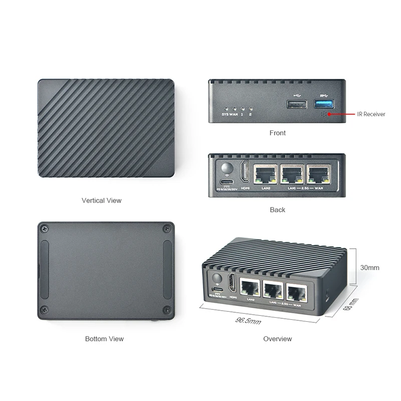 RealQvol NanoPi R6S 8GB RAM 32GB eMMC Rockchip RK3588S A76 A55 Dual 2.5G Ethernet Support HDMI2.0 Linux/Openwrt/Debian/Ubuntu