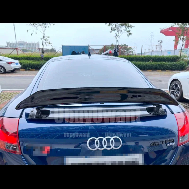 Für Audi TT Mk2 8J 2008 2009 2010 2011 2012 2013 2014 Hohe Qualität Carbon Faser Auto Hinten Flügel spoiler Glänzend Schwarz AR GT Stil