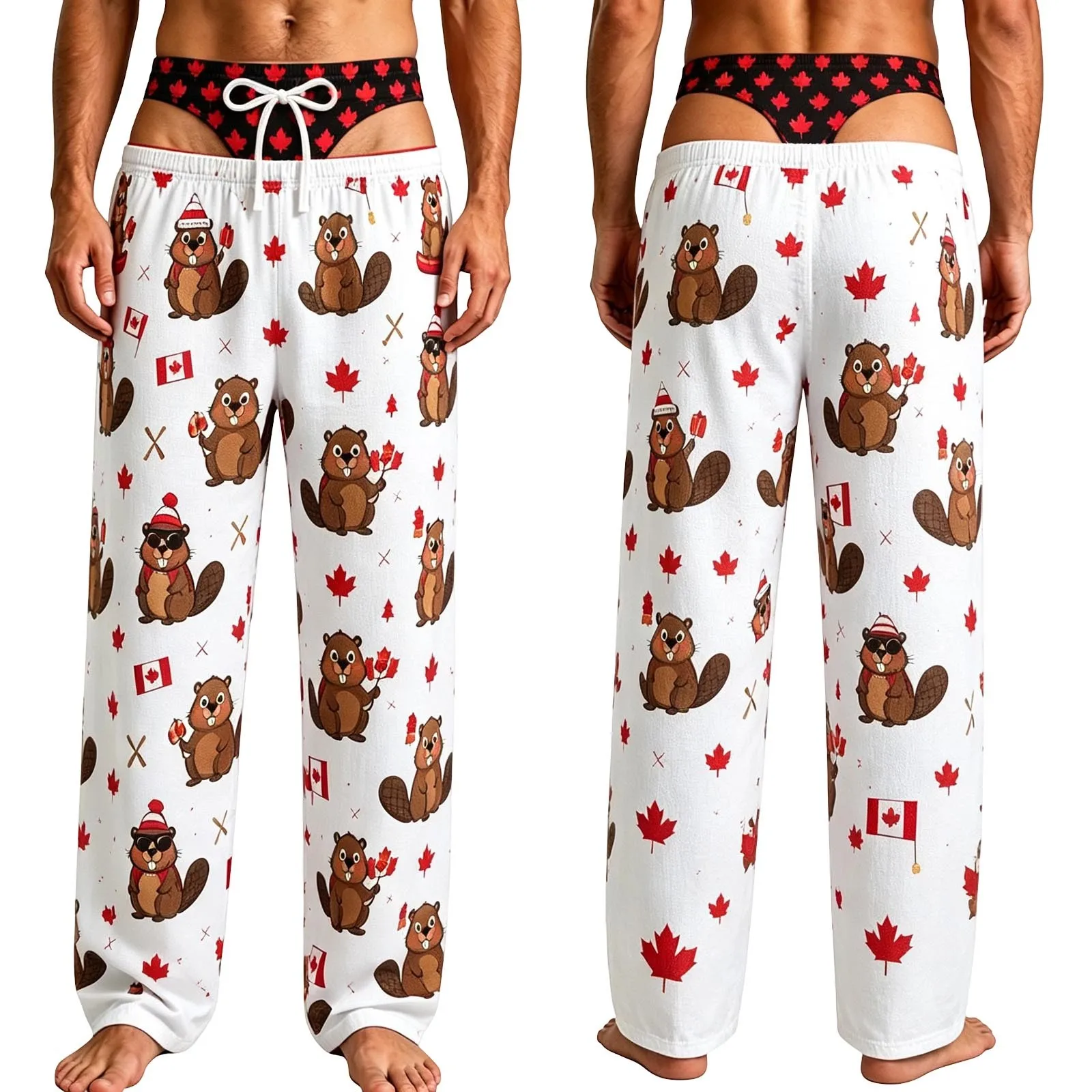 New Cartoon Animal Digital Printed  Funny Hip Pants Christmas Event Party Quick Drying Loose Pants Novelty Gag Gift Men Women
