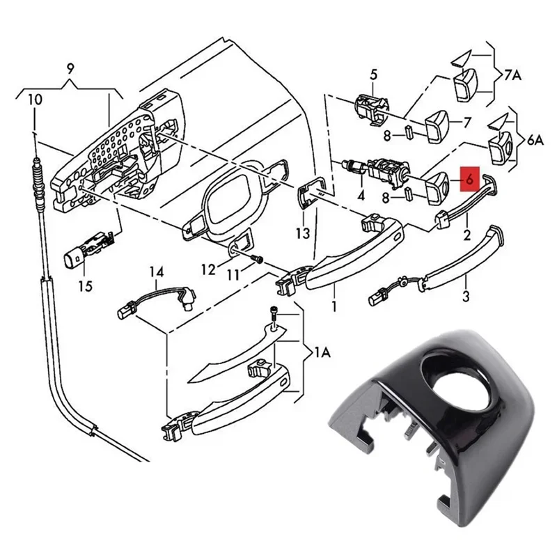 For Audi A6 S6 Quattro Allroad A7 A8 S8 RS6 Front Exterior Door Handle Lock Key Hole Trim Left Cover Cap 2011-2016 4H1837879