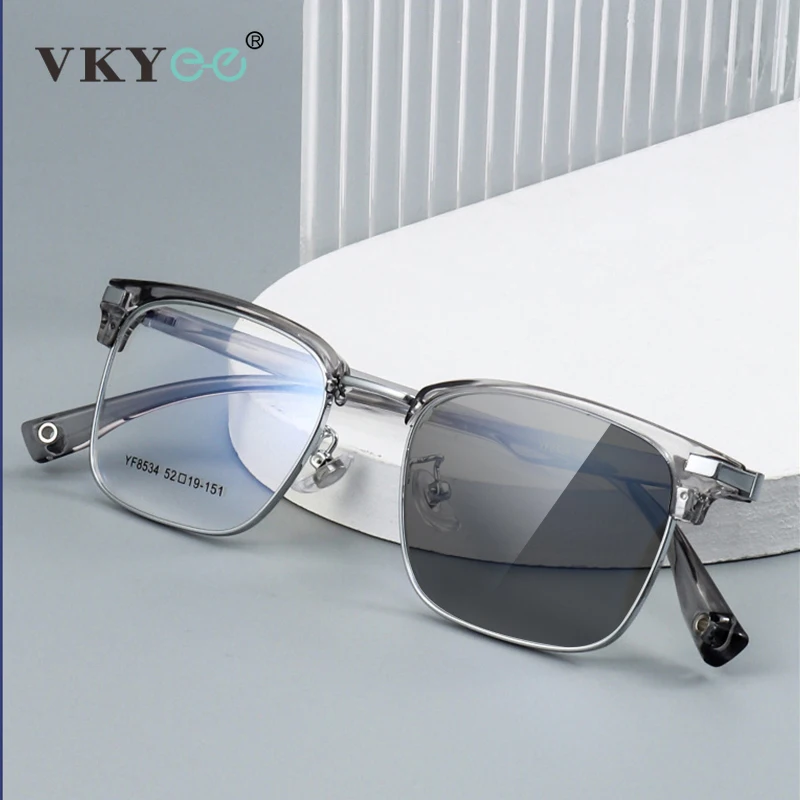 

VKYEE новые классические очки для чтения из сплава с защитой от синего света для мужчин 8534YF ретро бизнес ацетат близорукость по индивидуальному заказу по рецепту
