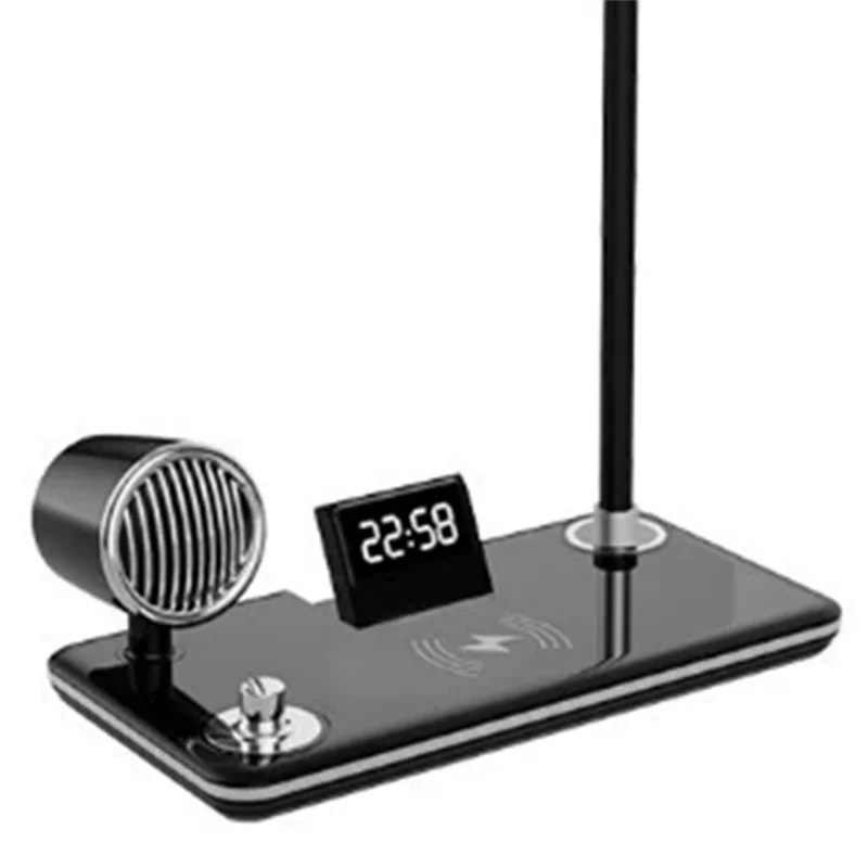 CJSD-Bluetooth Sound Ambience Ambient Night Light Wireless Mobile Phone Charging Desk Lamp Multi-Functionality Reading Clock