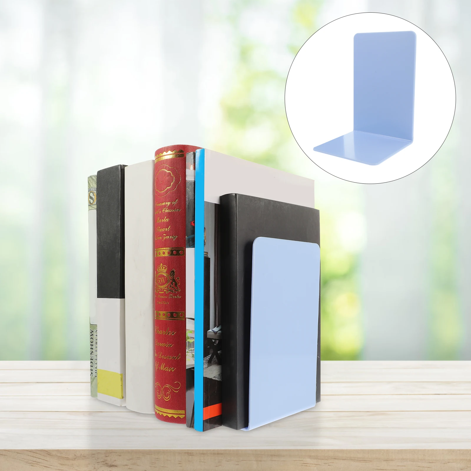 

2 Pcs Book End Office Desk Decor Multi-function Organizer Storage Supplies Non-skid Shelf Organization