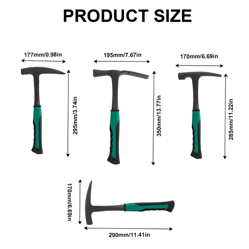 Geologist Hammer With Fiberglass Shafts And Ergonomic Handle for Rock Chipping