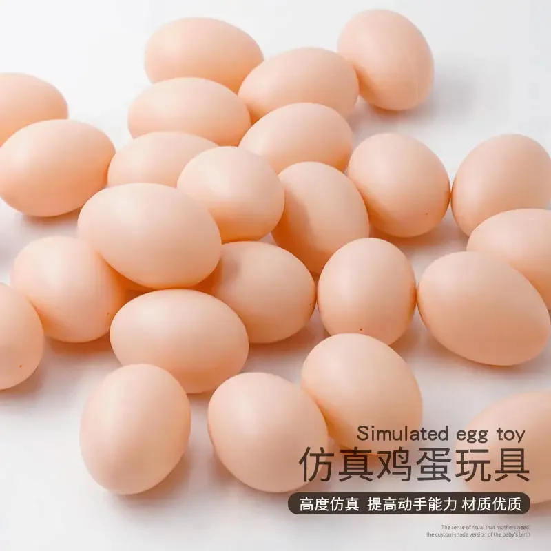 

10 Pcs Hen Poultry Simulation Artificial Faux Fake Plastic Eggs for Chicken Duck Geese Hatch Incubation Breeding