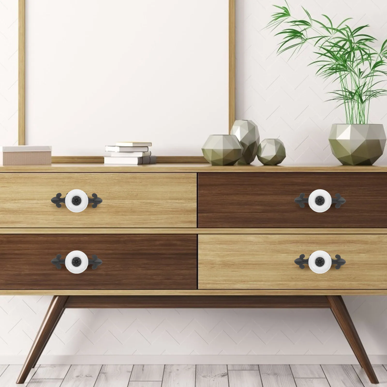 

5Pcs Vintage Cabinet Knobs Ceramic Drawer Pulls Decorative Furniture Handles Smooth Finish Rustproof Hardware for Kitchen