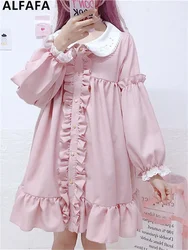 Y2k Dress Harajuku Girl Retro Grunge Fairy Core Gothic Dresses Women Pink Ruffle Alice Princess Kawaii Clothes Lolita Cosplay