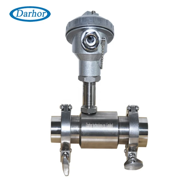 DH500 Darhor high accuracy SS304 food grade edible oil milk/beer flow meter water flow sensor turbine flowmeter