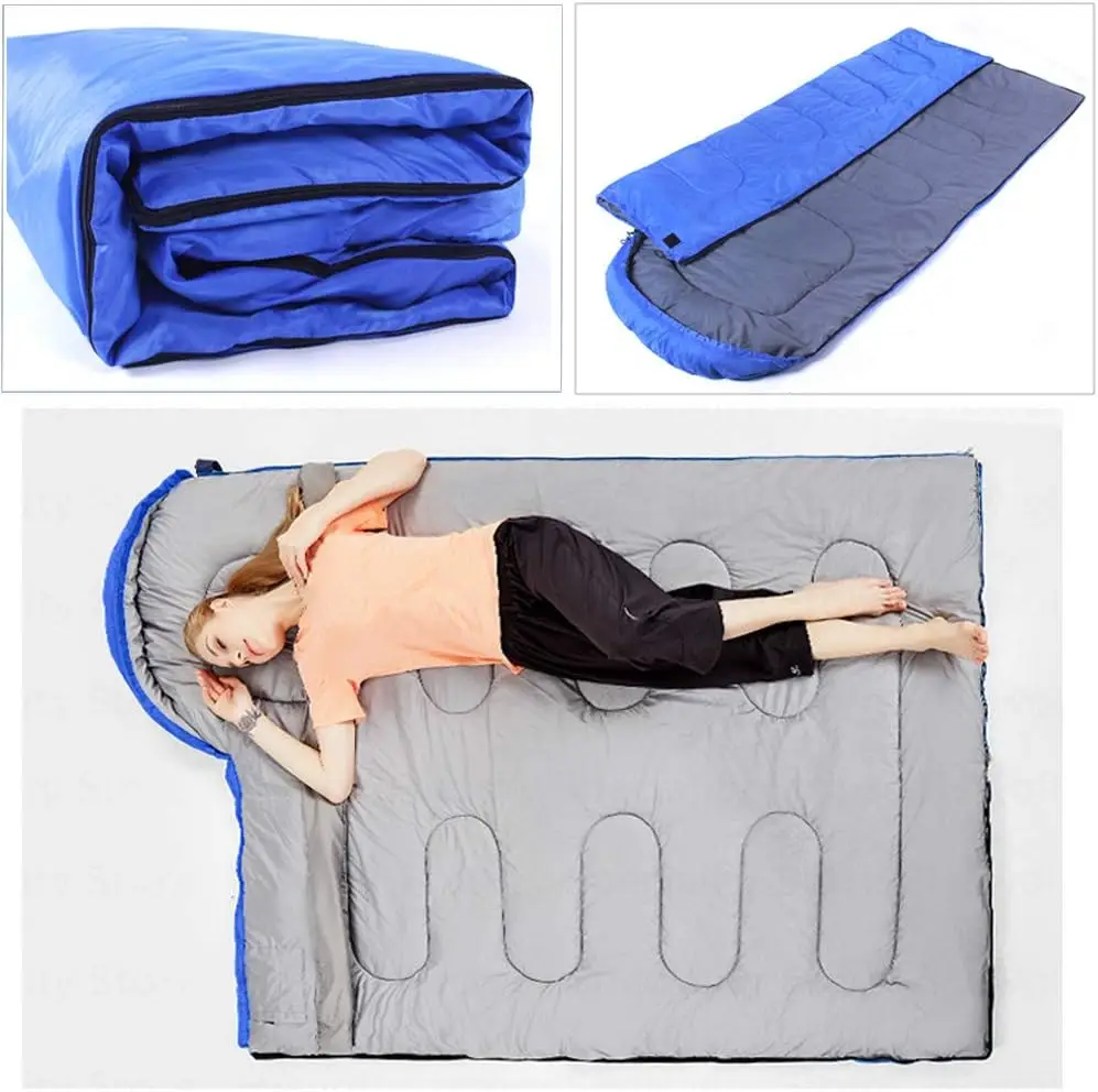 Envelope with Cap Sleeping Bag, Spring Summer Autumn Outdoor Travel Bag, Adult Camping Single Sleeping Bag 210*75CM 5-20 Degree image 4