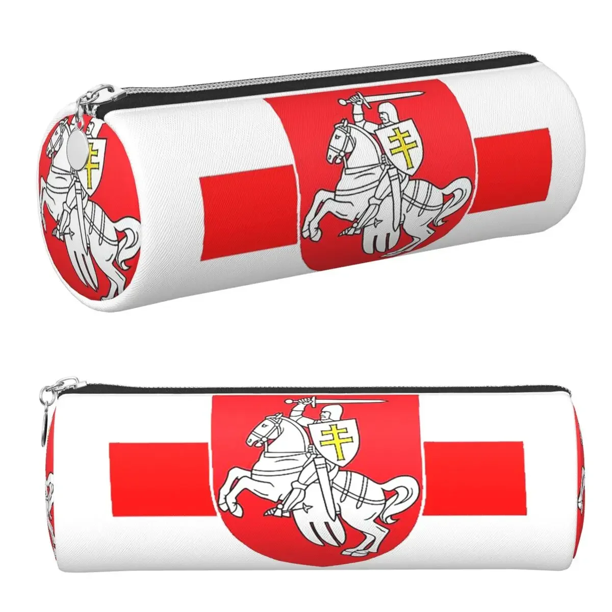 Belarus Pogonya Flag Square Protest Symbol Belarusian Pencil Case Pen Holder Cylinder Pen Box Pencil Bag for Kids School