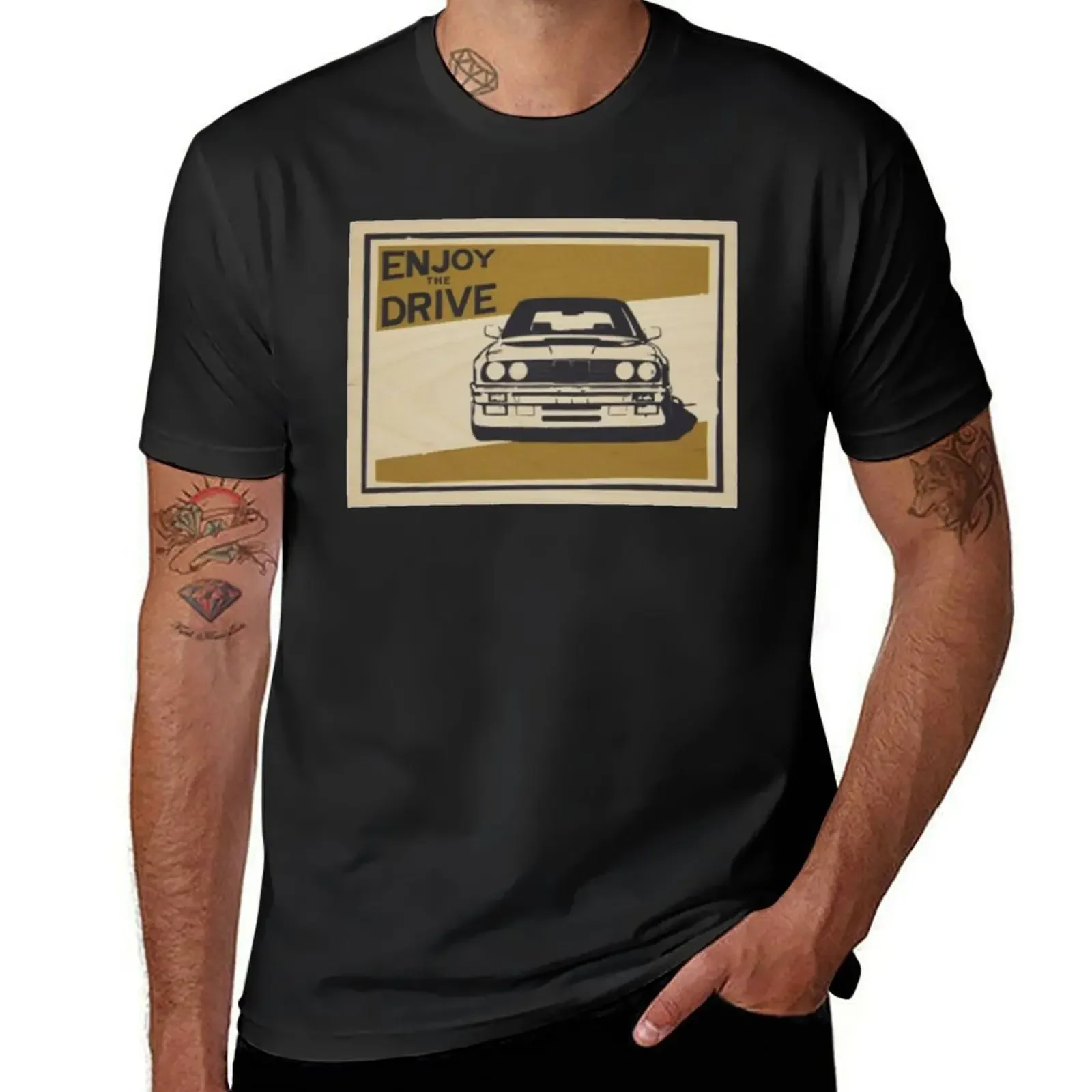 Enjoy the drive T-Shirt summer tops for a boy street wear plain black t shirts men