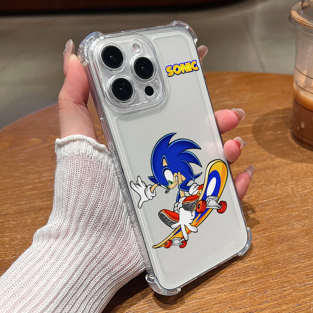 Cartoon Hedgehog S-Sonics Phone Case for iPhone 16 16e 15 14 Plus 13 12  Mini 11 Pro Max X Xs XR 7 8 e Soft Thin Clear Cover - AliExpress 202192403