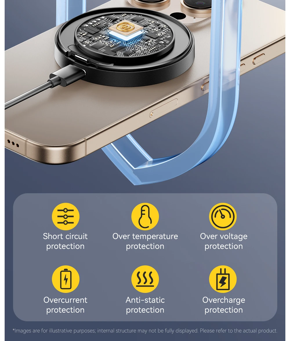 Essager Magnetisches kabelloses Ladegerät 15 W mit Kabel für iPhone 14 13 12 Pro Max Schnelles kabelloses Laden für Samsung Xiaomi-Kopfhörer – Detail 10