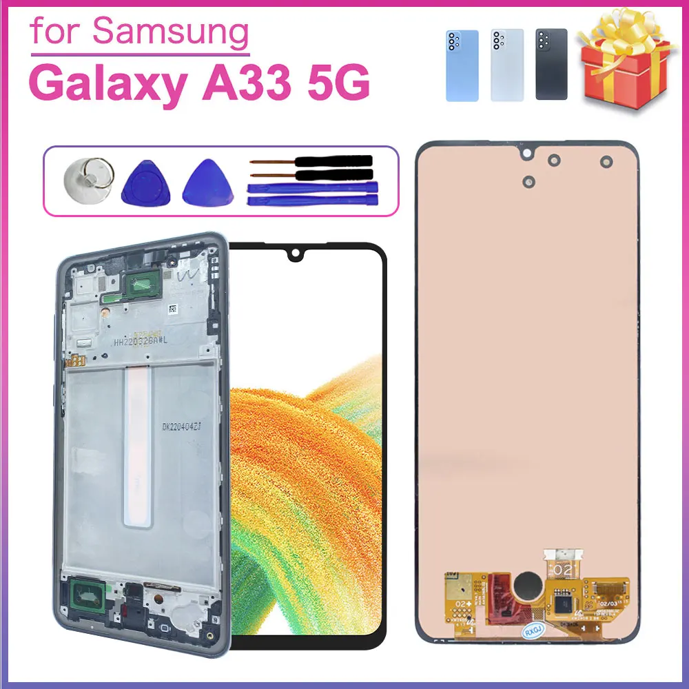 6.4'' High Quality Display for Samsung Galaxy A33 5G LCD Display Touch Screen Digitizer Assembly with Frame for Samsung A33 5G