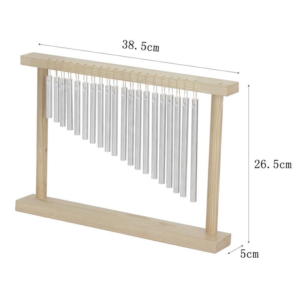20 notatek dzwonek wietrzny solidny aluminiowy materiał rurkowy uchwyt drewniany śpiewanie tuba narzędzia do jogi dzieci wczesna edukacja muzyczna