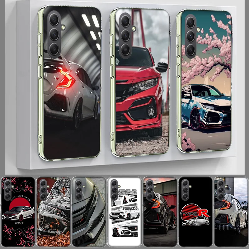 JDM Type R Civic Sport Car Cover Phone For Samsung Galaxy A70 A50 A40 A30 A20E A10 A71 A51 A41 A31 A21S A11 A9 A8 A6 Plus A7 A80