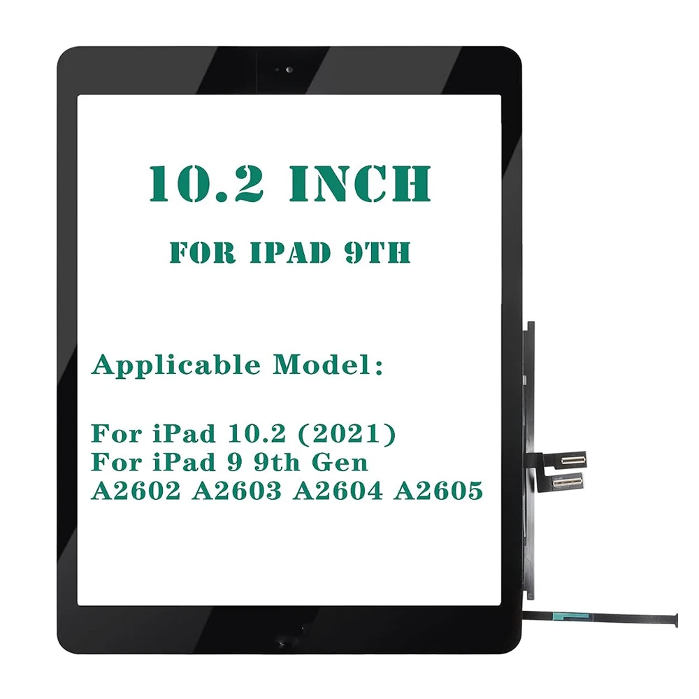 For iPad 9 9th Gen 2021 A2603 A2604 iPad9 10.2 LCD Outer Touch Screen Digitizer Front Glass Display Touch Panel Replacement