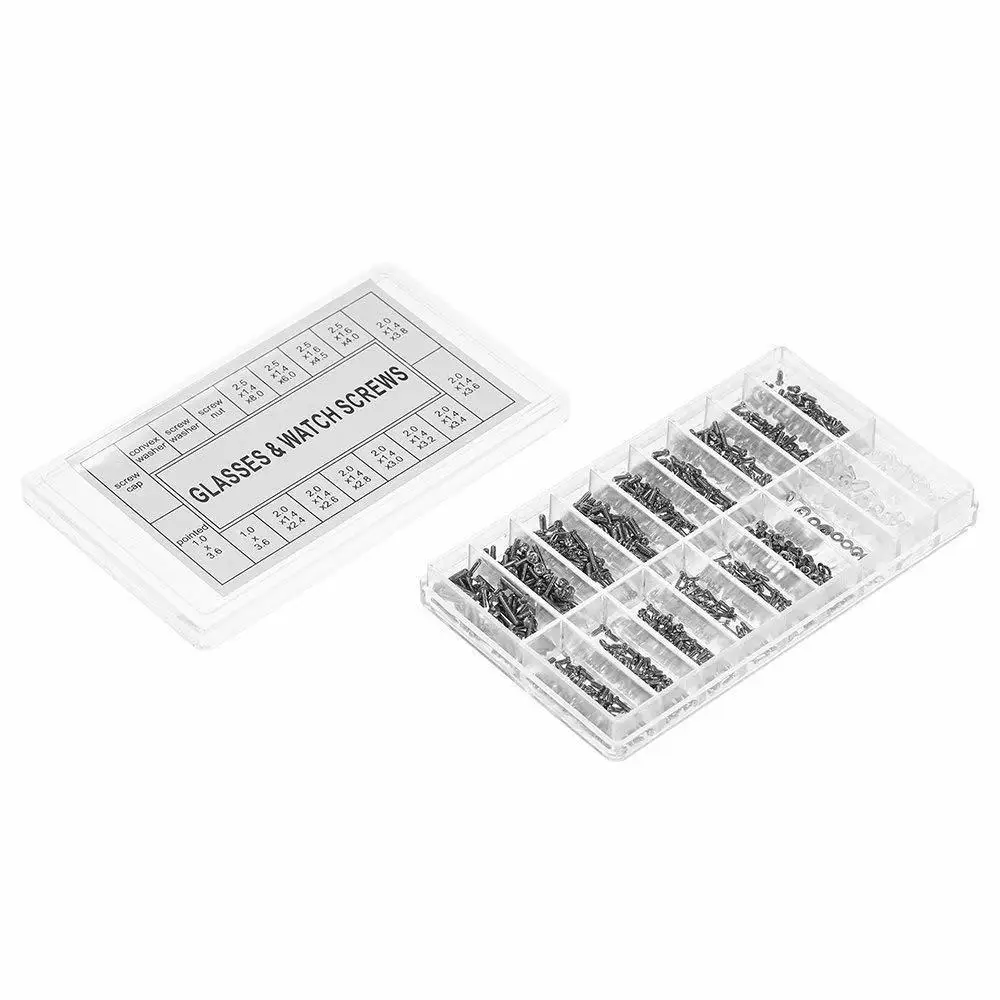 Bộ 1000 Dây Thép Không Gỉ Ốc Vít Nhỏ Hạt Assortment Bộ Dụng Cụ Sửa Chữa Bộ Micro Ốc Vít Cho Điện Thoại Mắt Kính Đồng Hồ Kính Đồng Hồ