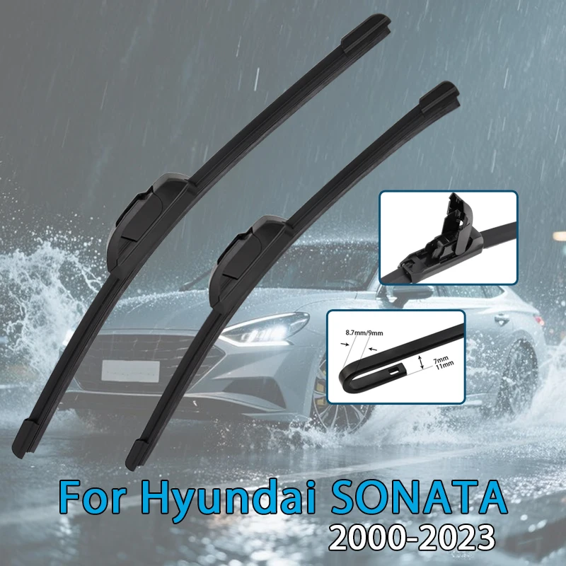 Auto Wischer Klingen Für Hyundai SONATA 2000-2023 Windschutzscheibe Windschutz Frontscheibe Klingen Fit U Haken Arm Auto Zubehör