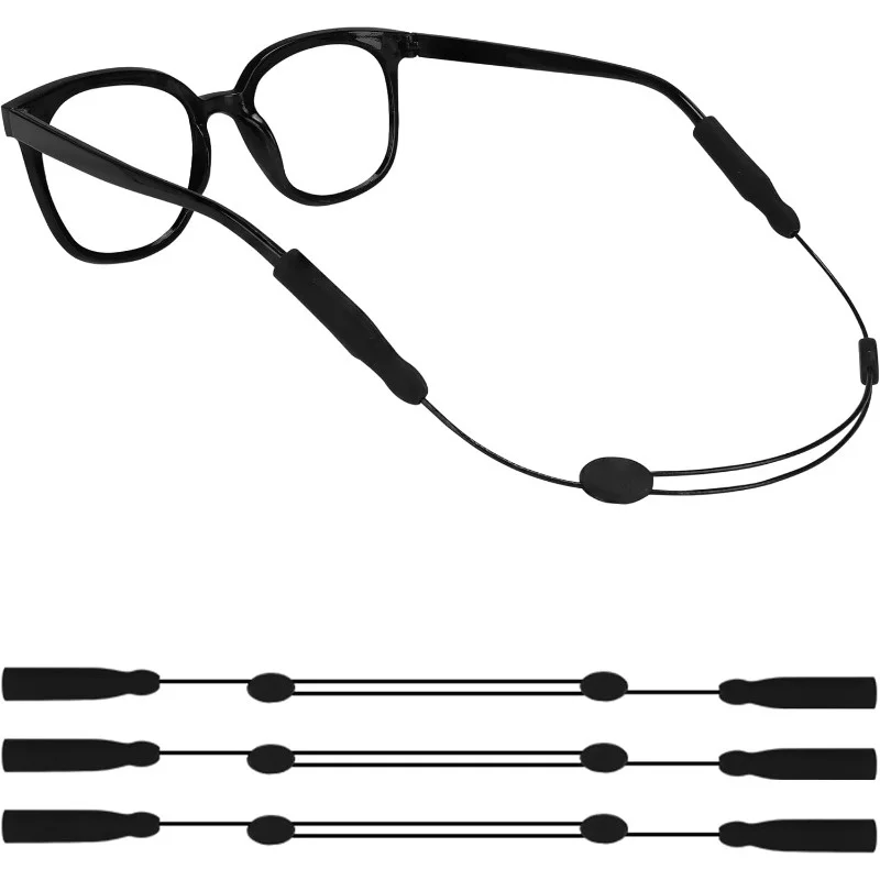 3 Stück/Set verstellbares Brillenband! Sportliches, rutschfestes Sonnenbrillenband, schwanzfreies Brillenrahmenseil, mit Stahldrahtseil