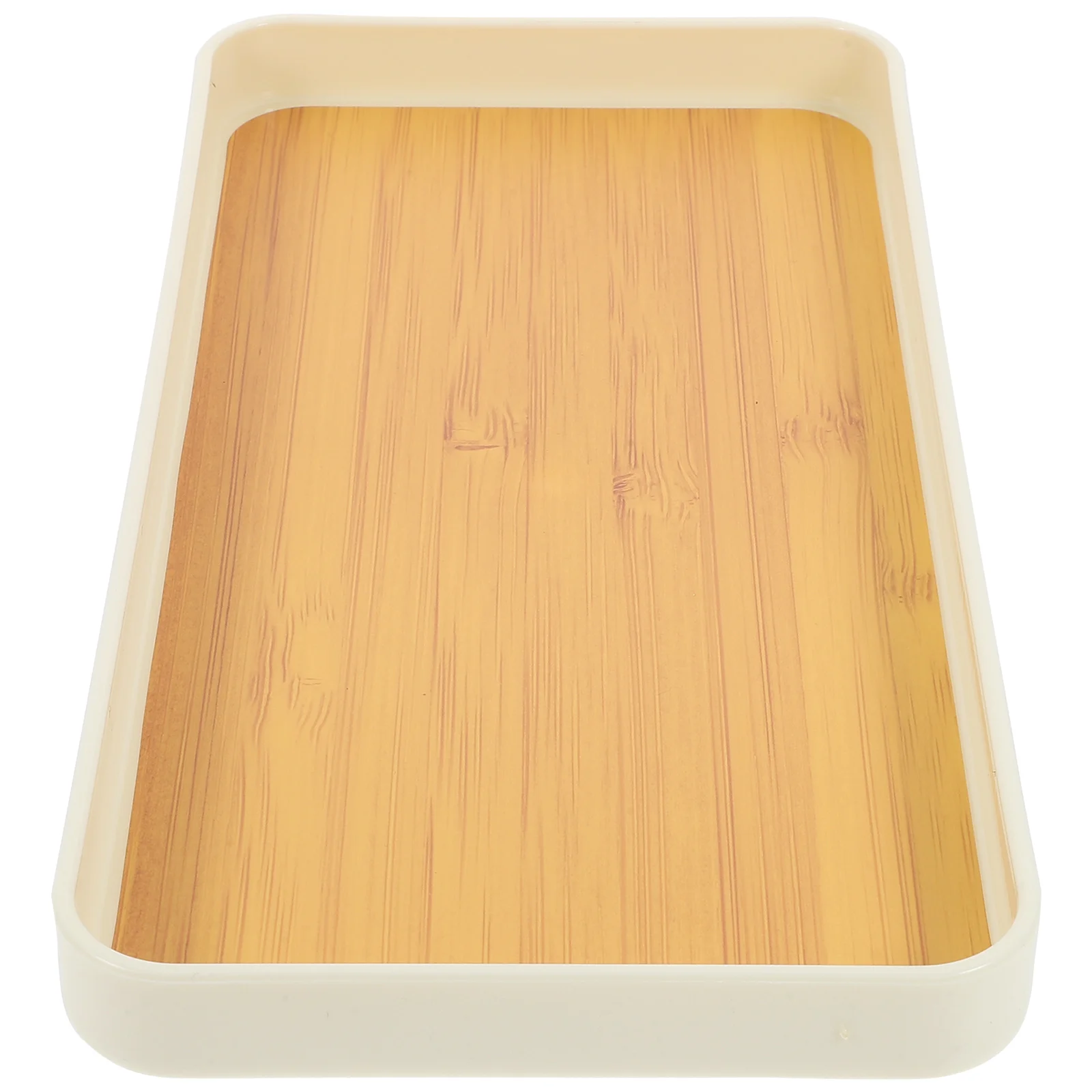 

Wood Grain Tray Rectangular Snack Platter for Tea Party Food Storage Small Size Decorative Fruit Nut Bread Serving Trays Plastic