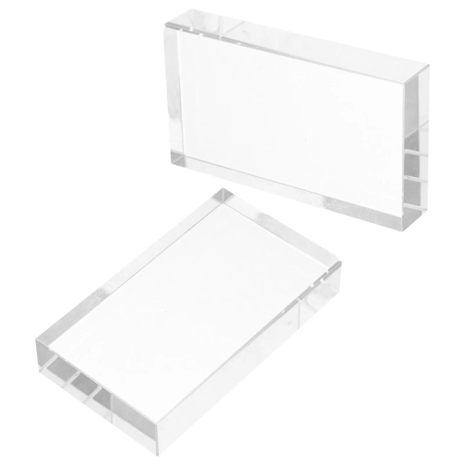 

2Pcs Optical Glass Prism Physics Teaching Tools Clear Rectangular Convex Concave Lenses for Science Experiments Laboratory