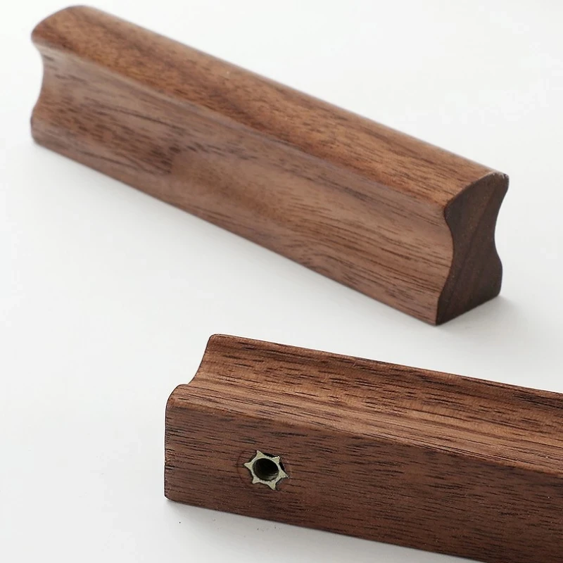 Walnut Wooden Furniture Handles Drawer Kitchen Cabinets Pulls Handles for Cabinets and Drawers Dresser Knobs Wardrobe Pull Knobs