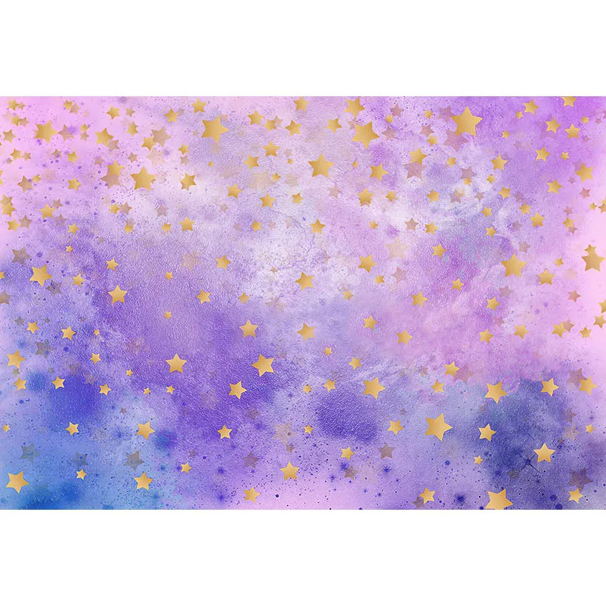 Photography Background Purple Fantasy Sky Gold Twinkle Little Star Newborn Baby Shower Birthday Backdrop Photo Studio Photozone