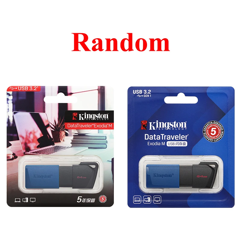 USB-флеш-накопитель Kingston DataTraveler Exodia M, 64 ГБ, 128 ГБ, 256 ГБ, USB 3,2 Gen 1, мини-флешка DTXM для компьютера