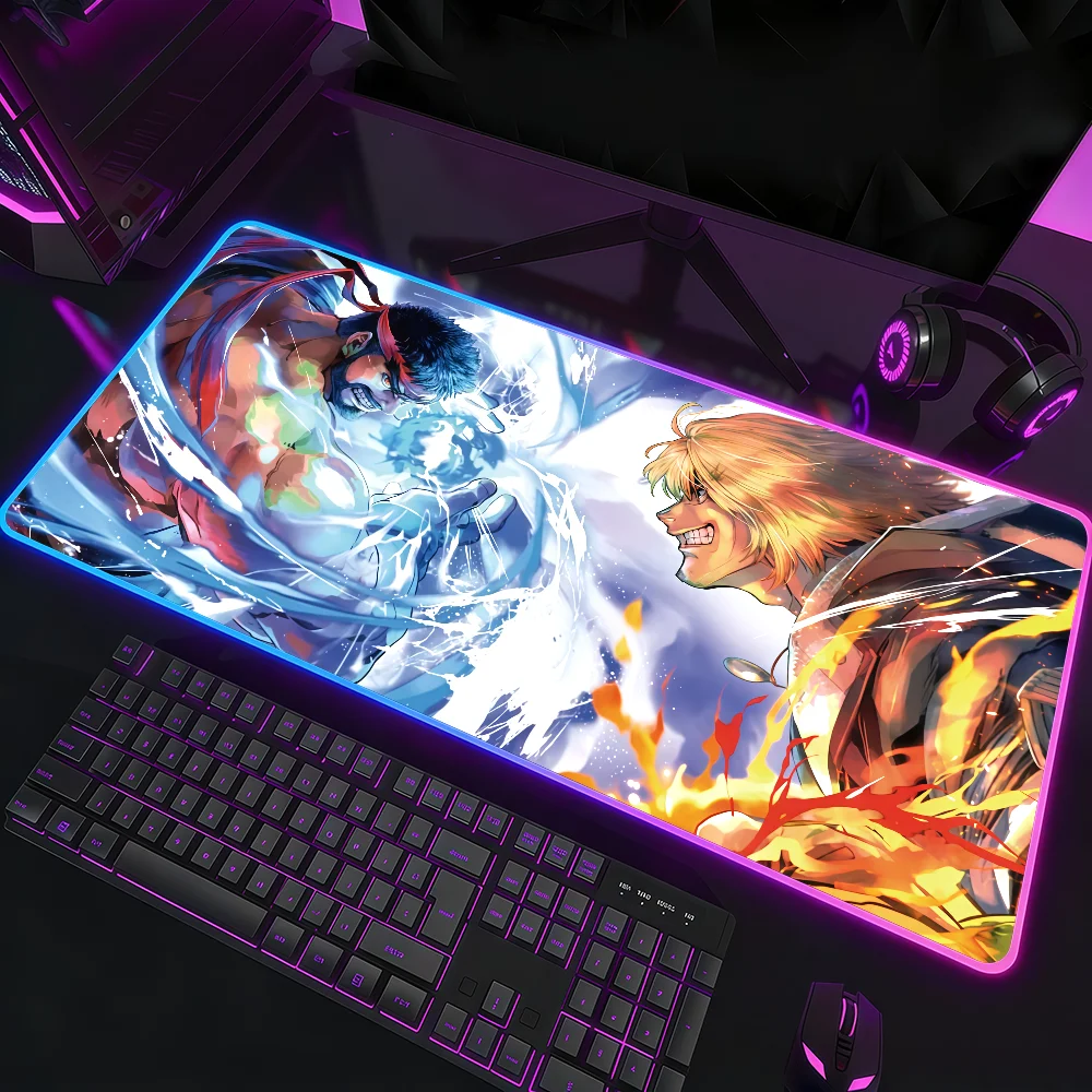 

Game Mouse Pad Waterproof RGB LED Light Colorful Game S-Street F-Fighter Keyboard Non-slip Cover Desk-mat Surface