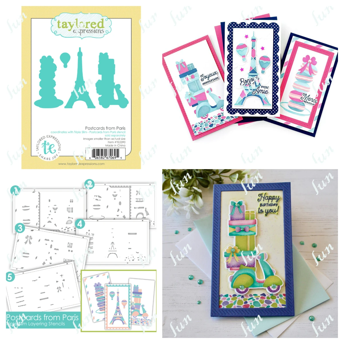 

Postcards from Paris Layered Stencils Metal Cutting Dies DIY Scrapbooking Photo Album Decorative Embossing Paper Card Crafts Die