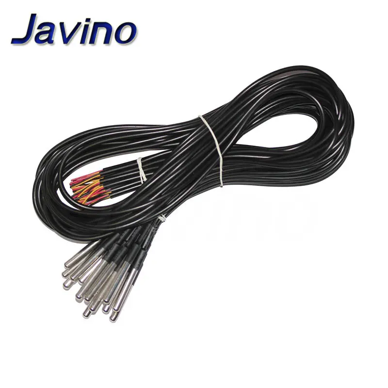 DS18B20 Stainless Steel Waterproof Temperature Probe 1-Wire Digital Temperature Sensor 1M 2M 3M Cable Water Temperature Detector