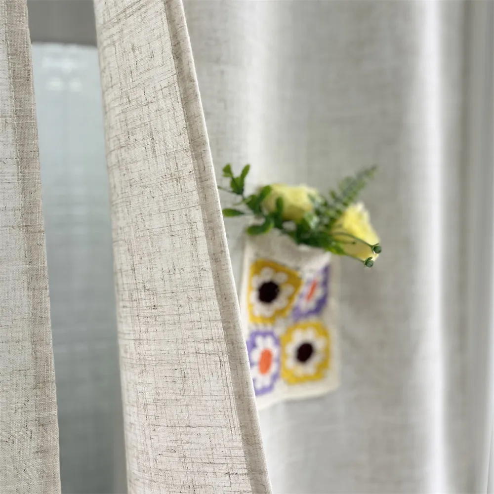 ستارة باب كتان بوهو مع جيب زهور ، ألواح نوافذ تصنعها بنفسك للفناء ، زجاج ، خصوصية المطبخ ، مقسم التقسيم ، ديكور غطاء الباب