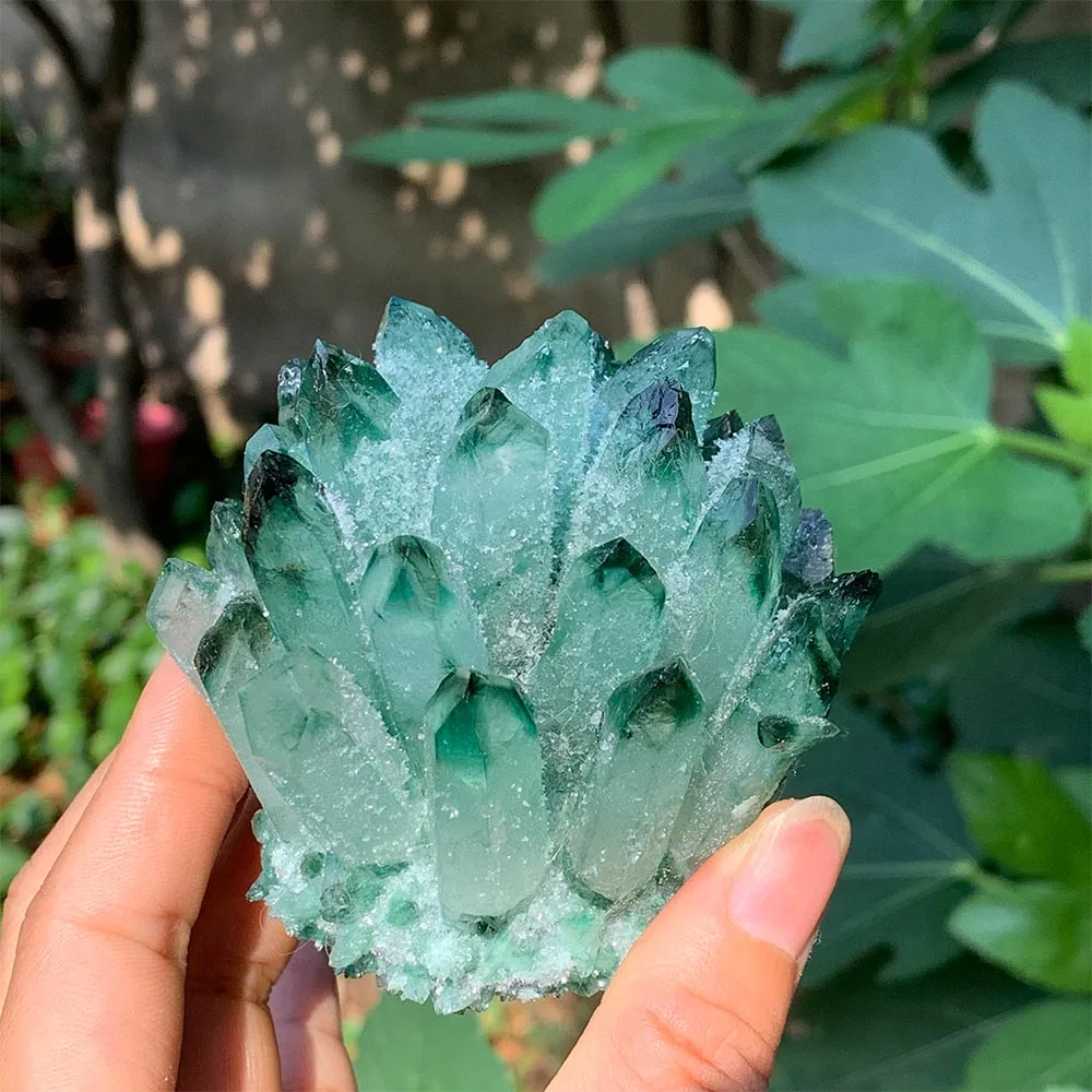 300G To 400G Green Crystal Cluster Raw Mineral Specimen Reiki Healing Energy Stone Mineral Decor Collection Gift