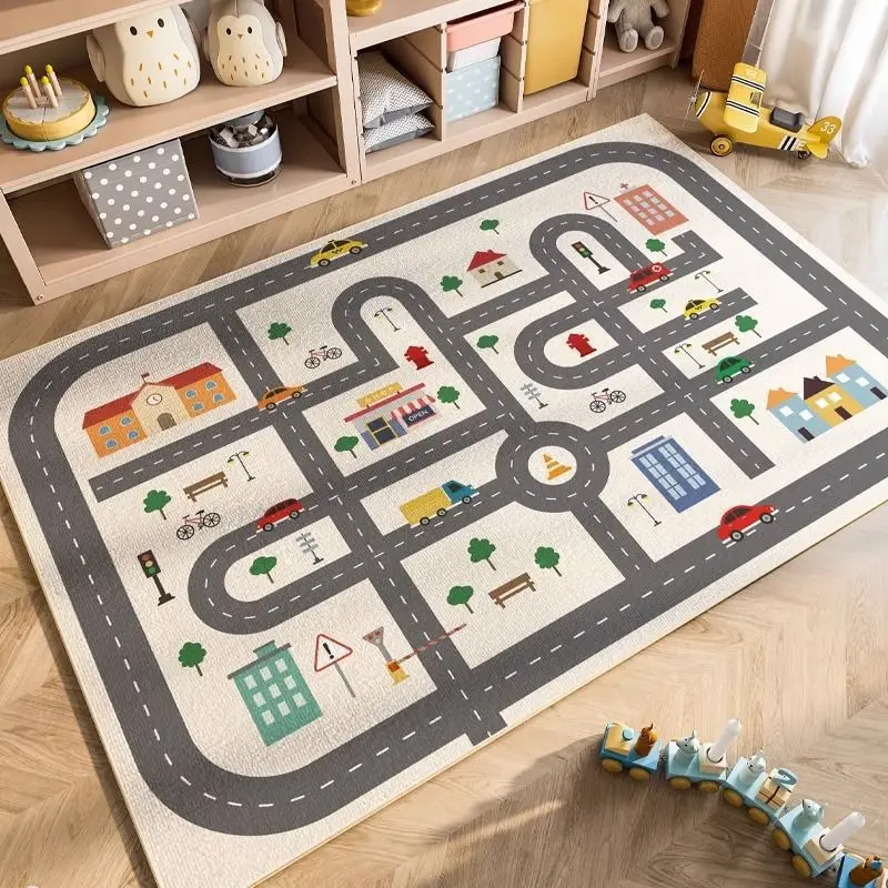 1pc Children Room Area Rug, Kindergarten Early Learning Design, Non-Slip & Washable Crawling Mat, 1pc