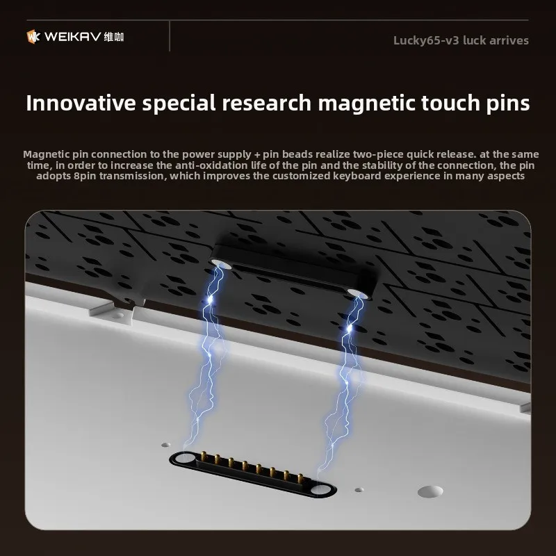 WEIKAV Lucky65 V3 Tastiera meccanica in lega di alluminio Wireless Tri Mode Supporto QMK VIA Tastiera da gioco fai da te Accessori per giocatori