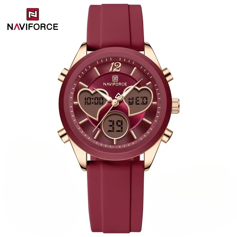 

NAVIFORCE NF5045T женские высококачественные женские часы с двойным дисплеем времени и даты 30 м водонепроницаемые модные элегантные подарки