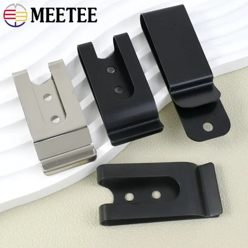 1-5Pcs Belt Clip Buckle Metal Band Clips Clasp Double Holes Sheath Spring Hook for Pockets Wallet Tape Loop Buckles Accessories