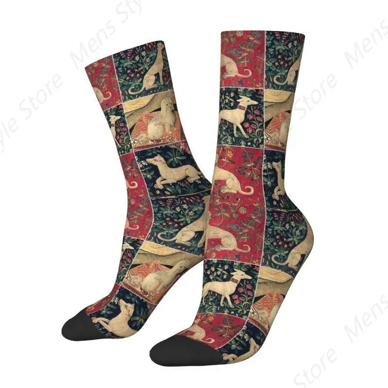 Medieval Greyhound Men Women Crew Socks Unisex Funny Whippet Sighthound Dog Spring Summer Autumn Winter Dress Socks