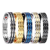 Stainless Steel Wheat Ear Health Bracelet Titanium Steel Negative Ion Magnetic Energy Anti-radiation Anti-fatigue Men's Bracelet