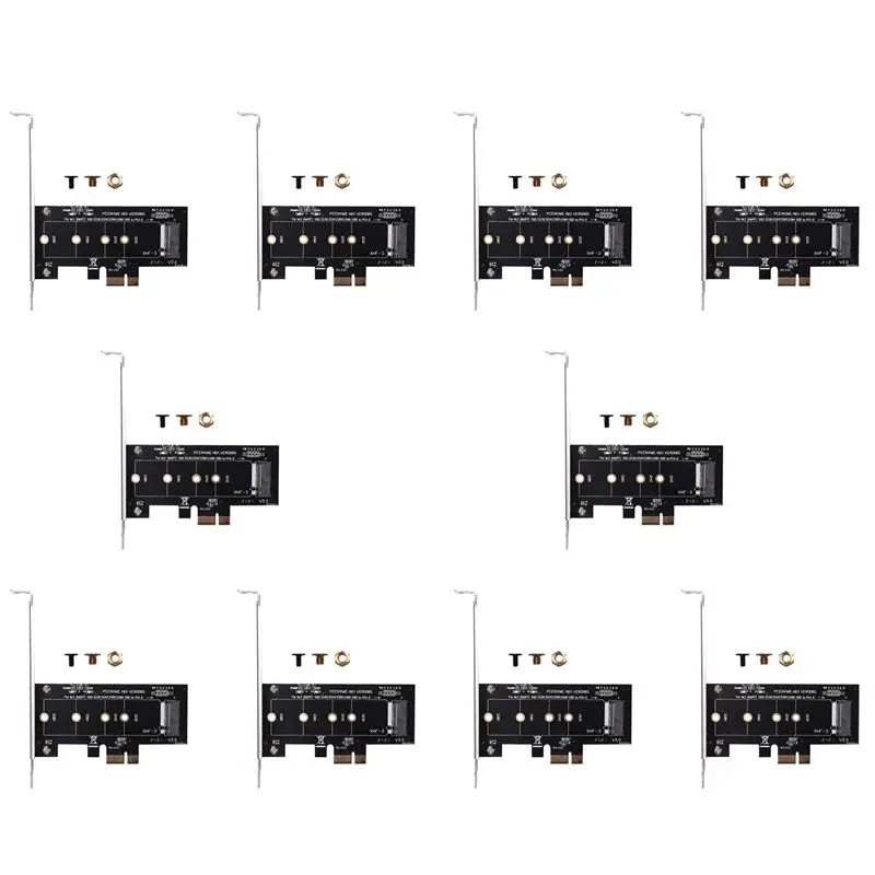 

10X Add On Cards PCIE To M2 Adapter PCI Express 3.0 X1 To NVME SSD M2 PCIE Raiser Adapter Support 2230 2242 2260 2280