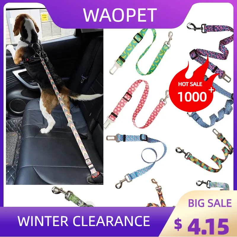 Car Travel Dog Seat Belt Durable Nylon Adjustable Dog Leash Safety Protector For Small Medium Dog And Cat Collar Pet Accessories