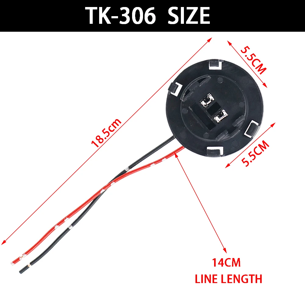 1pcs TK-306 Car Light Bulb Base Holder Socket Wire Adapter H7 Halogen Lamp Connector Wiring Harness for Mistra