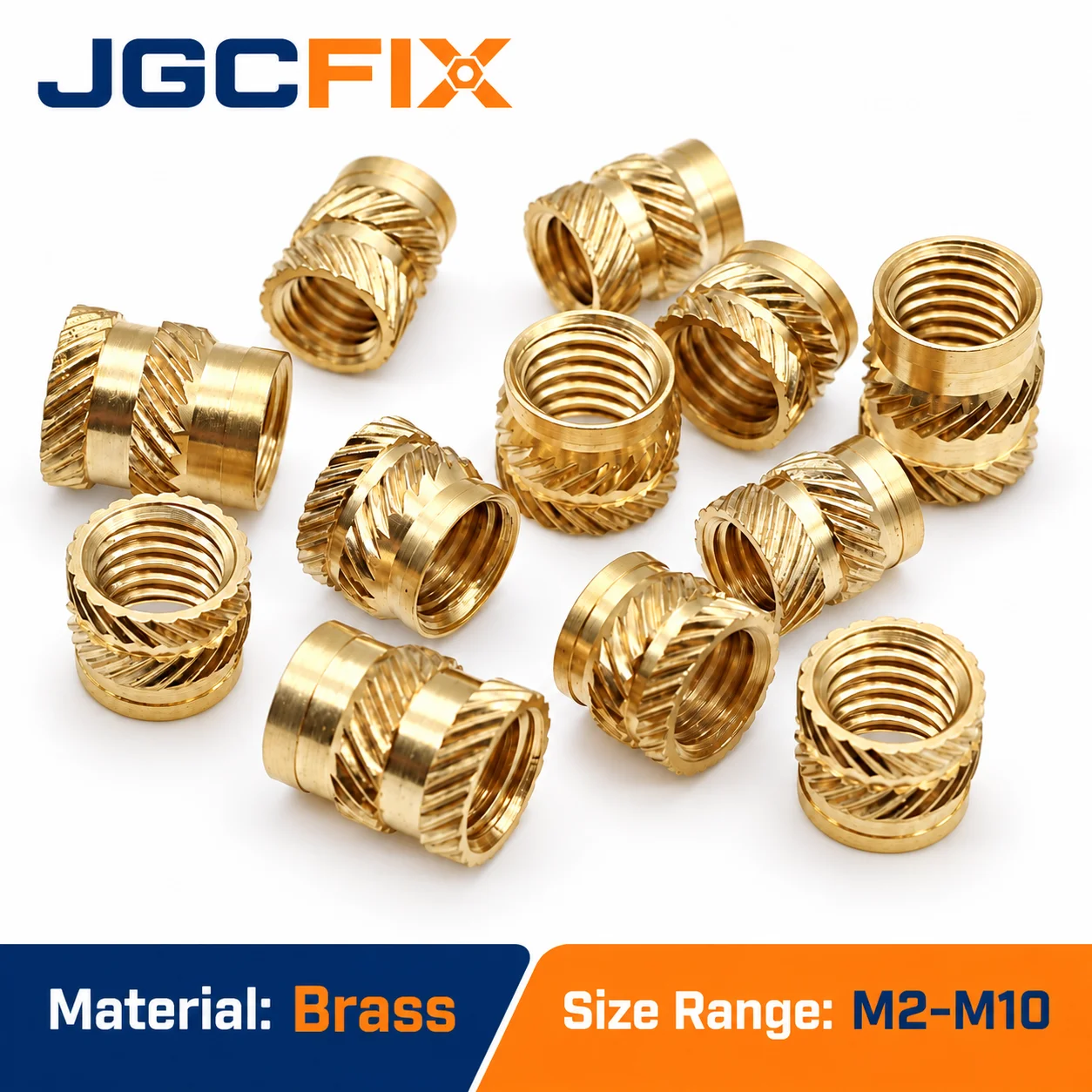 M2 M2.5 M3 M4 M5 M6 M8 M10 Brass Knurled Threaded Insert Nuts Hot Melt Heat Set Twill Injection Embedment Nut for 3D Printer