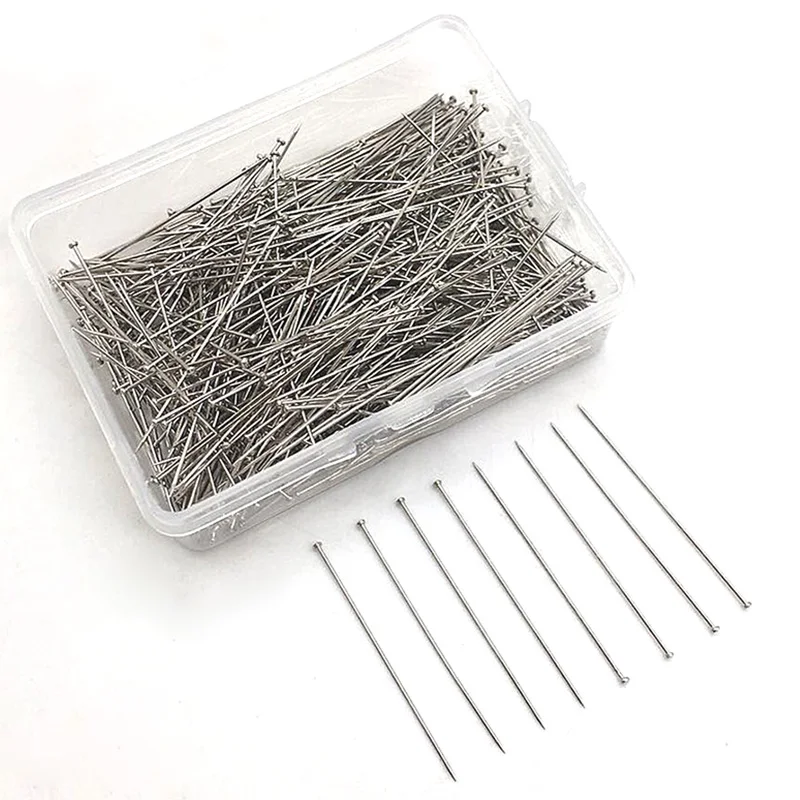 

300Pcs/35mm Stainless Steel Sewing Pins Dressmaker Straight Suture Pins Fine Satin Head Pins Jewelry Making of Sewing Tools