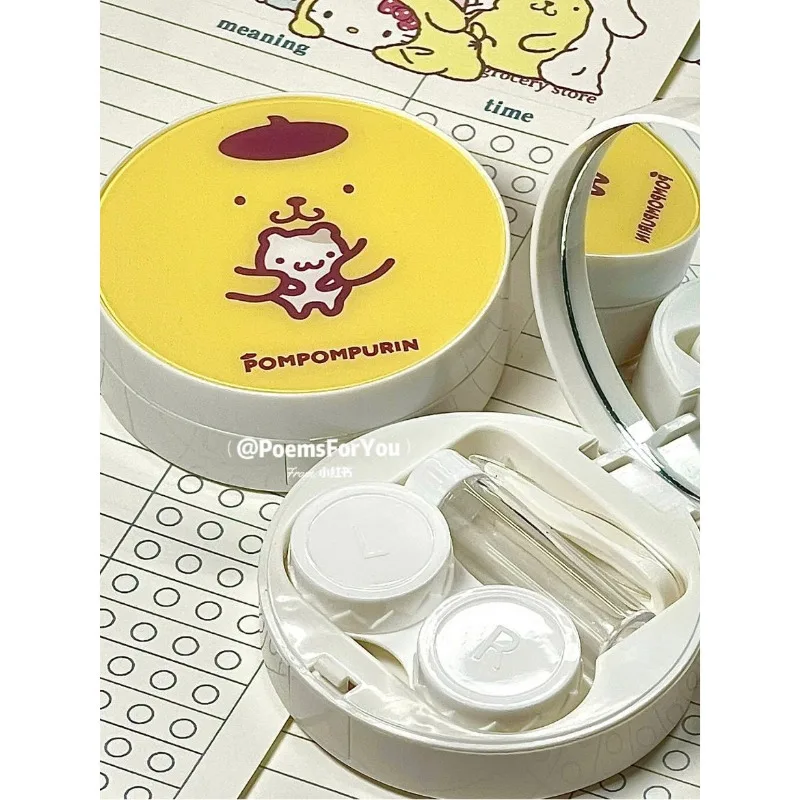 Neue Cartoon Animation Peripherie Cinnamoroll Pompom Purin Serie Kontaktlinsenbehälter Niedliche Sanrio Girly Herz Kreative Aufbewahrungsbox