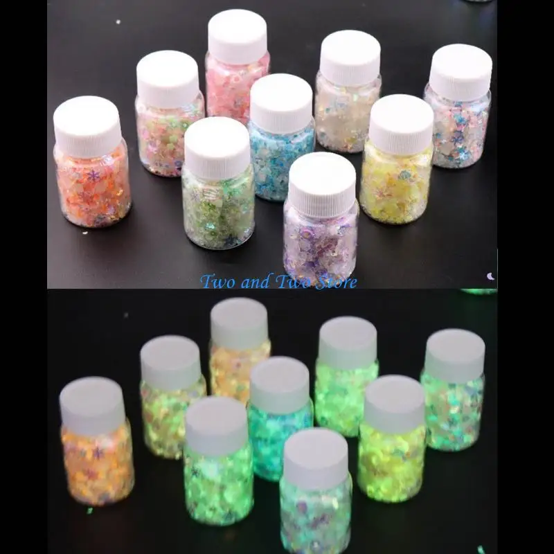 HX6F Luminous Flower Sequins Embellishments for Epoxy Resin Molds DIY Jewelry Making