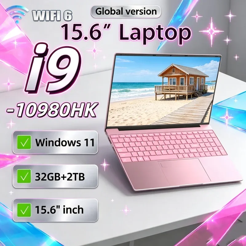 15.6 Inch Stalwart Laptop Intel Core I9‑10980HK 16GB RAM 1TB/2TB SSD Fingerprint Unlock Windows 11 Gaming Notebook